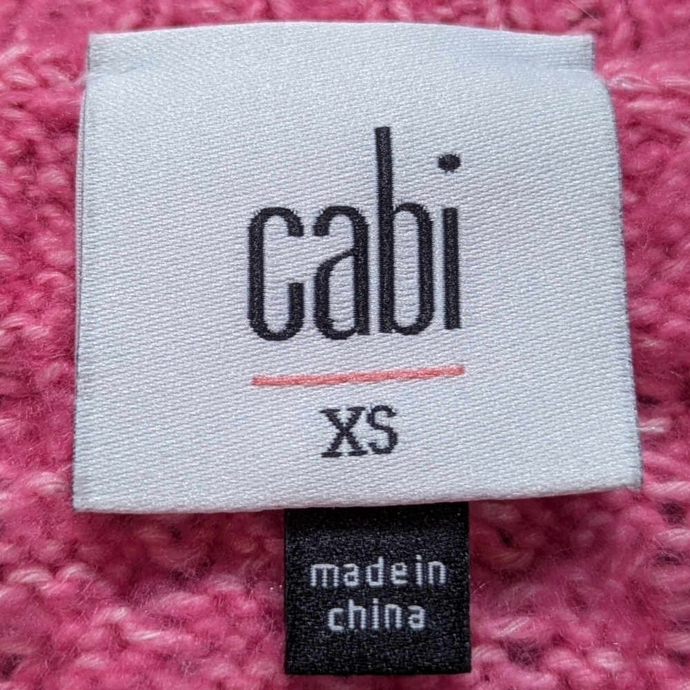 Cabi Pink Cable Knit Long Sleeve Cotton Blend Sweater XS - Picture 5 of 7